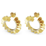 Ribbed Diamond Earrings