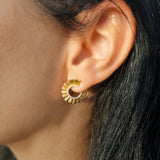 Ribbed Diamond Earrings