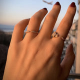 Ring with a unique style, can we worn on its own or stacked for a fierce effect! Adorned with pavé diamonds for extra sparkle. 18K solid gold