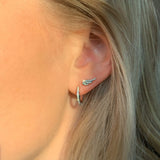 Mini Wing diamond Earrings to wear in first or second piercing. 18k Solid Gold