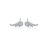 Mini Wing diamond Earrings to wear in first or second piercing. 18k Solid Gold