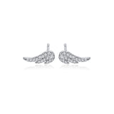 Mini Wing diamond Earrings to wear in first or second piercing. 18k Solid Gold