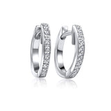Diamond Huggie Earrings with 18K white solid gold