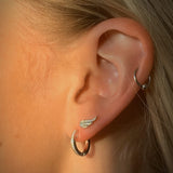 Diamond Huggie Earrings with 18K white solid gold