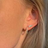 Diamond Huggie Earrings with 18K white solid gold