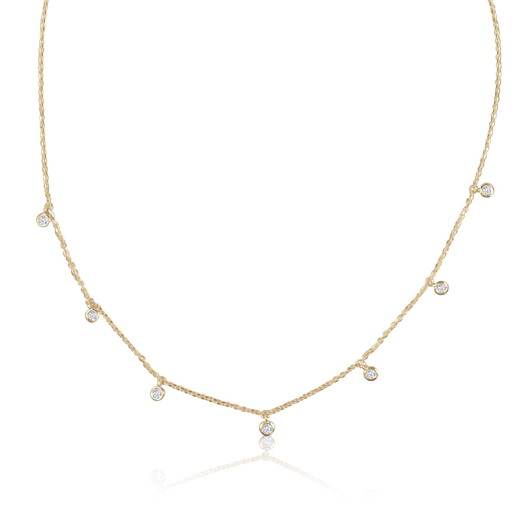 Gold Necklace with 7 Diamonds | BAHIA Fine Jewellery