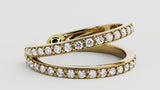 Double row Diamond Ear Cuff with 18K Yellow solid Gold. No piercing needed.