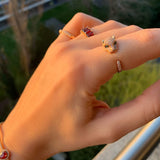 One of a kind Jaguar diamond ring, the ultimate statement piece, handmade and delicately crafted to bring forward every detail of the design. Simple open ring with dispersed diamonds and emerald eyes. 18k solid Gold