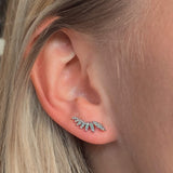 Diamond Climber Earrings with 18k White solid Gold