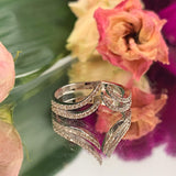 Gorgeous open Wave diamond ring is a statement piece that is easy to wear and can elevate your look instantly. 54 stones of total carat weight: ~0.4 carat. Available in yellow, white and rose 18k gold.
