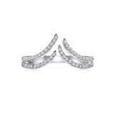 Gorgeous open Wave diamond ring is a statement piece that is easy to wear and can elevate your look instantly. 54 stones of total carat weight: ~0.4 carat. Available in yellow, white and rose 18k gold.