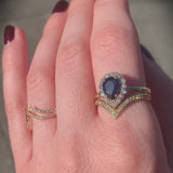 Pear Diamond Halo Ring