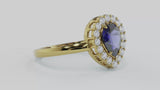 Pear Diamond Halo Ring