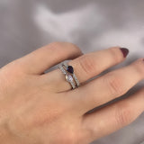 Full Eternity band with a pear shaped Birthstones. 18K gold