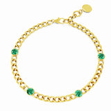 Chain Bracelet with 4 Gemstones