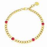 Chain Bracelet with 4 Gemstones
