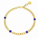 Chain Bracelet with 4 Gemstones