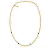 Chain Necklace with 4 Gemstones