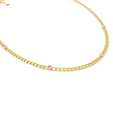 Chain Necklace with 4 Gemstones