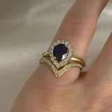 Pear Diamond Halo Ring