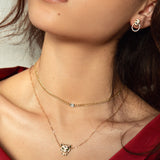 Solid Gold Curb chain choker embellished with baguette diamonds