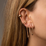 Double row Diamond Ear Cuff with 18K Yellow solid Gold. No piercing needed.