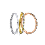 18k Pure Gold and ~0.36ct Diamonds.  Very elegant 1mm thin Eternity Diamond Ring - Available in White, Rose & Yellow gold. Wear it alone or stacked.. It is small and delicate but its shine is unmissable.