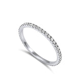 18k Pure Gold and ~0.36ct Diamonds.  Very elegant 1mm thin Eternity Diamond Ring - Available in White, Rose & Yellow gold. Wear it alone or stacked.. It is small and delicate but its shine is unmissable.
