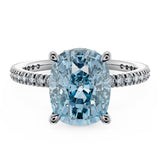 Specifications: 18k Pure Gold & ~3carats of Aquamarine  A special ring that cannot go unnoticed with a 3-carat cushion-cut aquamarine and a gorgeous hidden diamond halo! Don't hesitate to get in touch with us to customise the shape of the stone.  Available in 18K white, rose & yellow gold. Wear it alone or stacked with an eternity ring. Band width ~1.8mm.