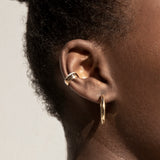 Gold Ear Cuff with Diamond Rim