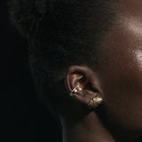 Gold Ear Cuff with Diamond Rim