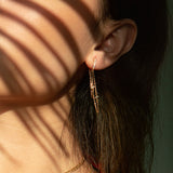 Huggie Earrings with floating Diamonds