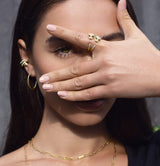 One of a kind Jaguar diamond ring, the ultimate statement piece, handmade and delicately crafted to bring forward every detail of the design. Simple open ring with dispersed diamonds and emerald eyes. 18k solid Gold