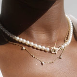 Pearl Necklace Diamond Lock