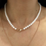 Pearl Necklace Diamond Lock