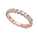 18k Pure Gold (3.5g) & ~2.5carats of Diamonds (varies based on ring size). Eternity Diamond Ring with round diamonds set in a scalloped design