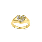 Diamond Pave Signet pinky Ring in 18k Yellow Gold