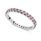 18K solid gold ring of Pink Sapphire stones perfect for stacking