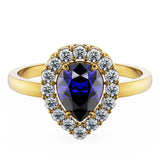 Pear Diamond Halo Ring