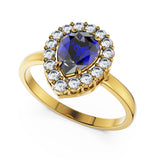 Pear Diamond Halo Ring