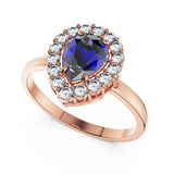 Pear Diamond Halo Ring