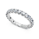 18k Pure Gold (3.5g) & ~2.5carats of Diamonds (varies based on ring size). Eternity Diamond Ring with round diamonds set in a scalloped design