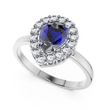 Pear Diamond Halo Ring