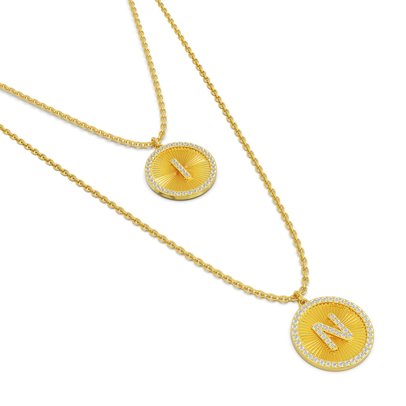 Radial Double Initial Necklace