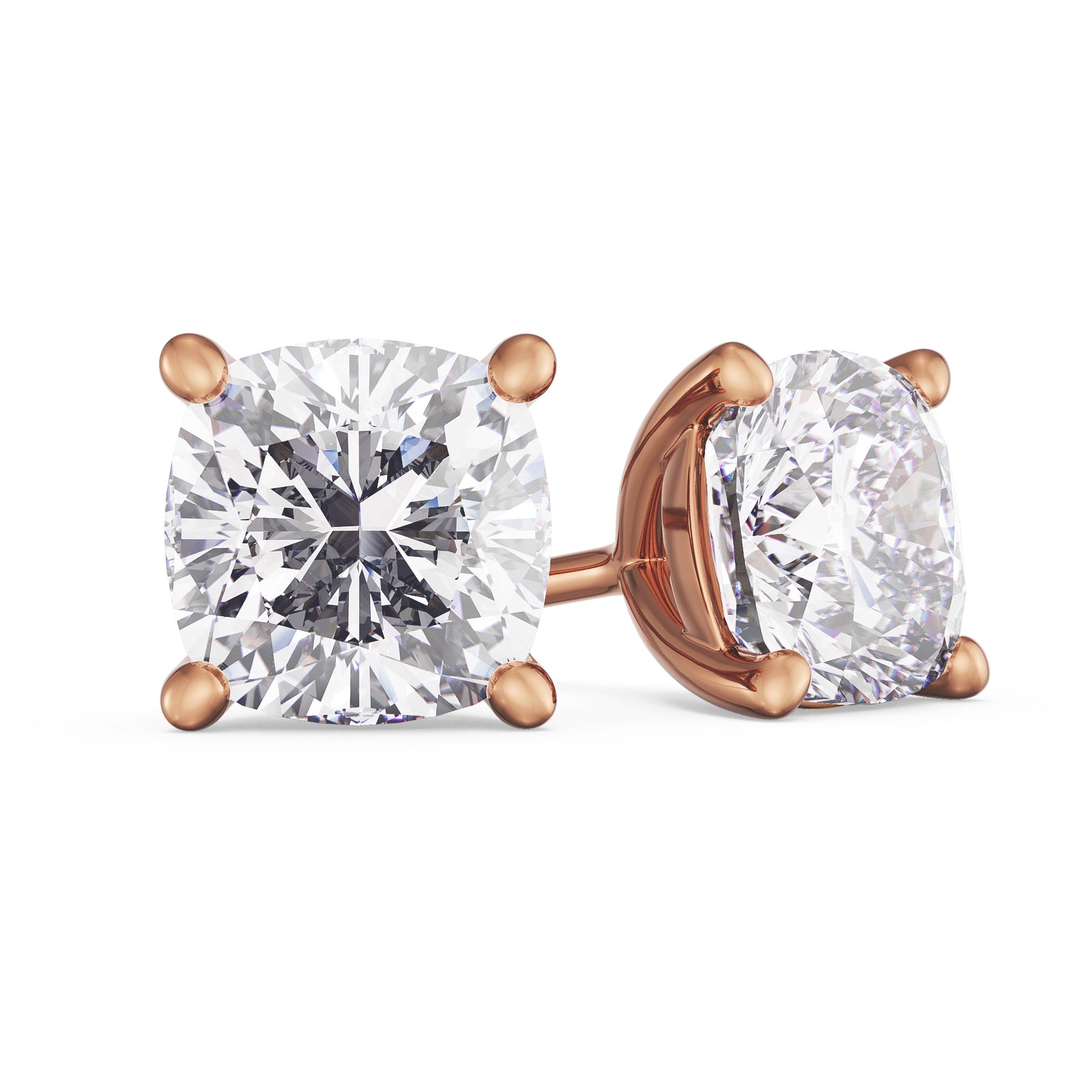 Jewelry Diamonds International Diamond Stud Earrings Cushion