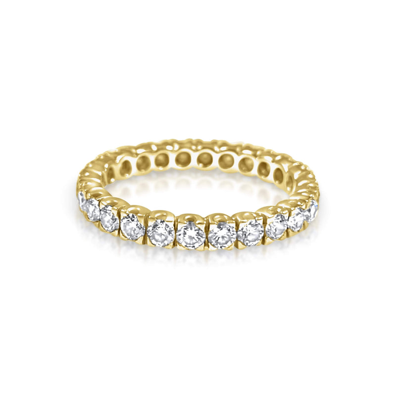 Eternity Diamond Ring - Available in 18K white, rose & yellow gold. Wear it alone or stacked. 1.80mm band: Carat Weight: ~0.80 carats depending on ring size.