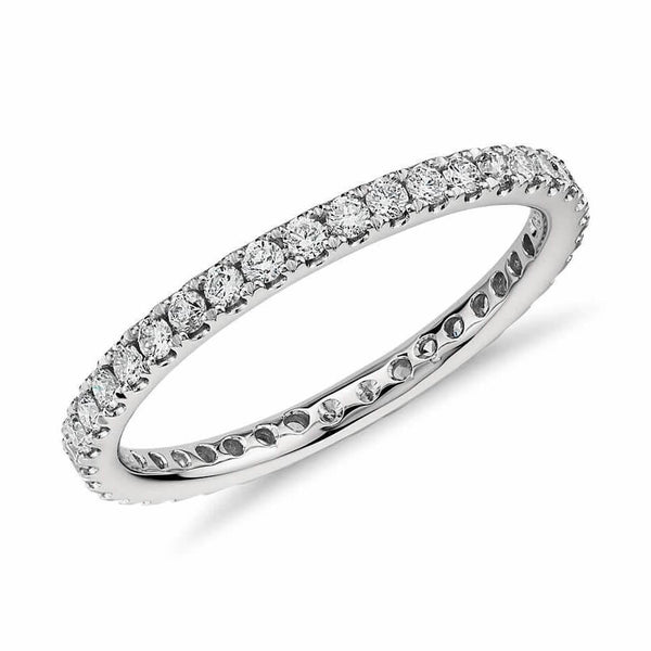 Eternity wedding Diamond Ring - Available in 18K white, rose & yellow gold. Wear it alone or with your solitaire. 1.30mm band: Carat Weight: ~0.45 carats depending on ring size.