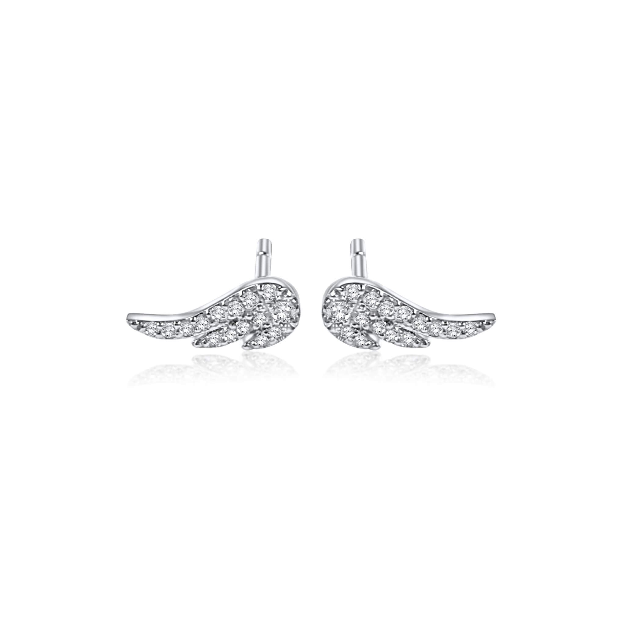 Fine Jewelry Diamonique Angel Wing Earrings Classic Diamond Huggie