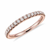 Half Pavé Diamond Ring in 18k solid rose gold
