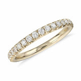 Half Pavé Diamond Ring in 18k solid yellow gold